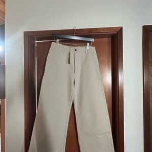 Artemesia Beige Wide-Leg Baby Corduroy Pants